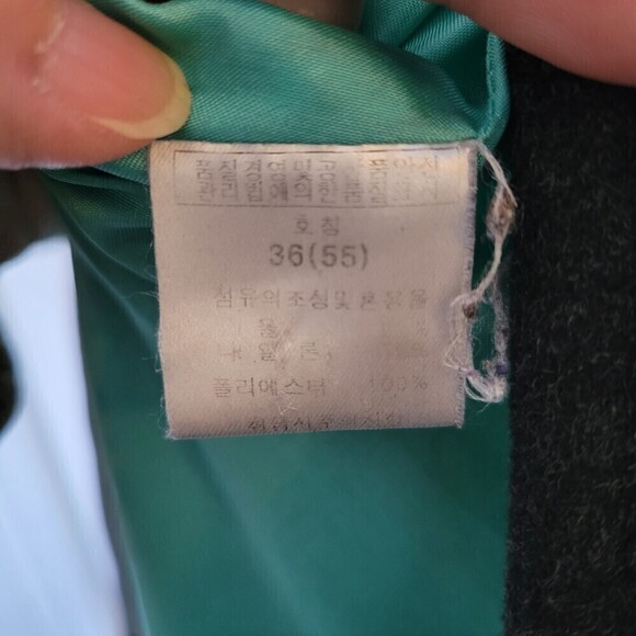 W Concept Wool Knit Double Breasted Button Long Sleeve Long Pea Coat Size Small - Picture 11 of 12